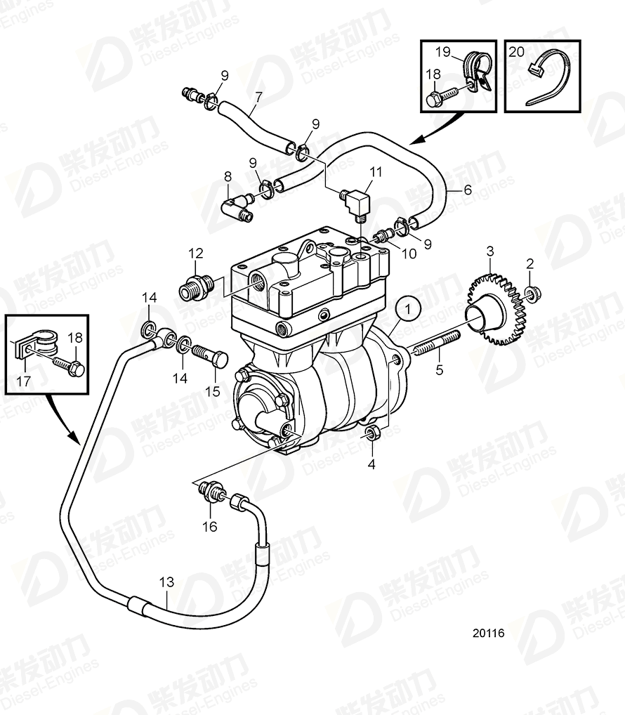 VOLVO Compressor 21388369 Drawing